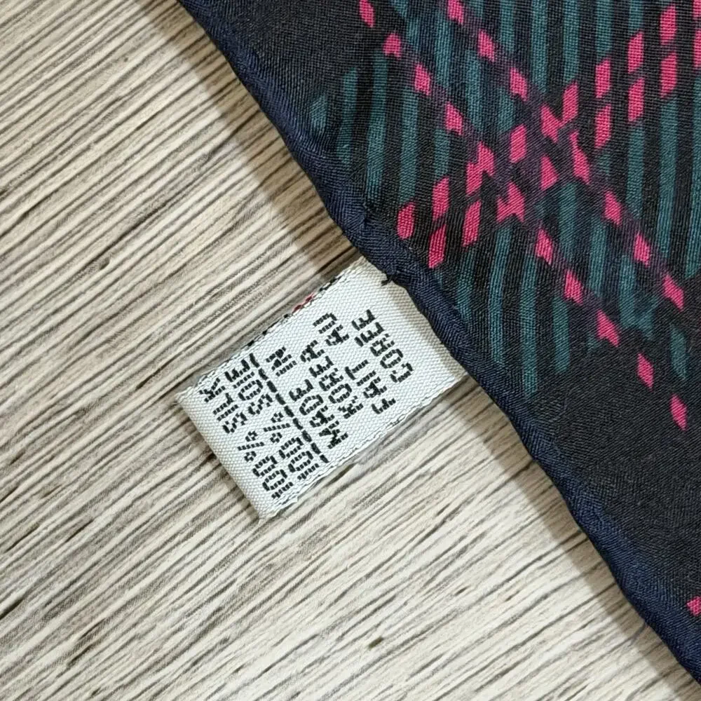 Vintage ECHO 100% Silk Scarf Equestrian Academia Heritage Core Tartan Preppy